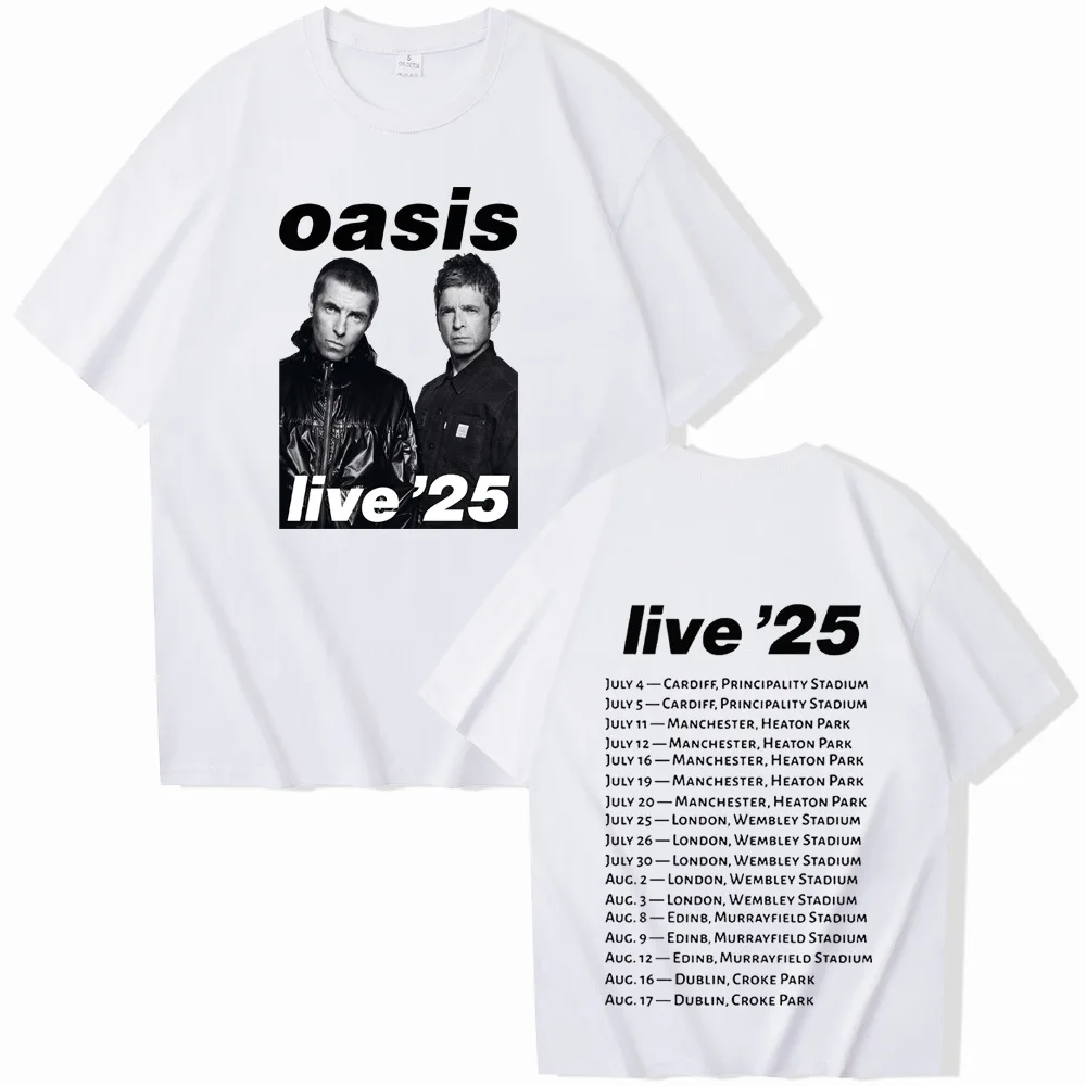 Oasis Live 25 Tour Футболка мужская женская летняя повседневная футболка