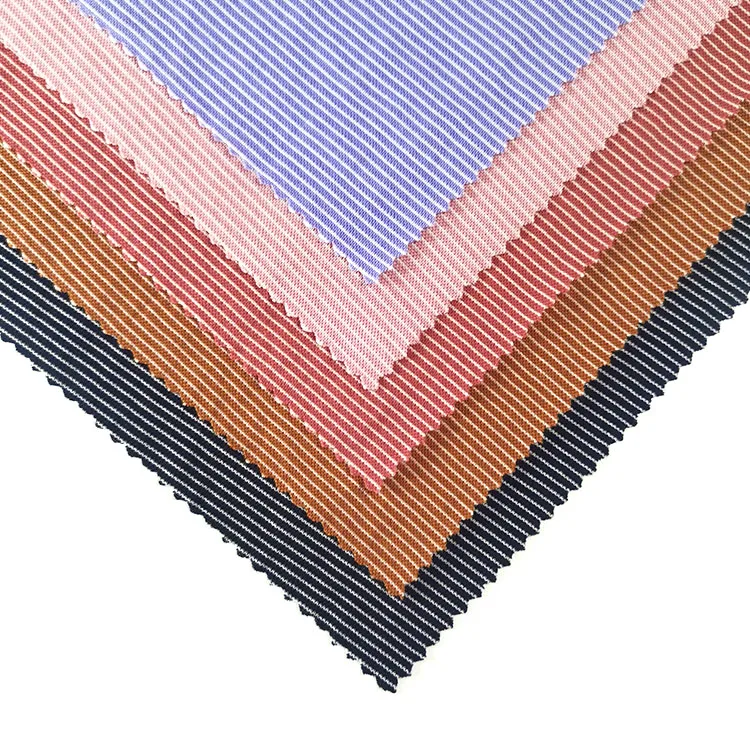 KaiMing Textiles Wholesale Rayon Nylon Polyester Stripe Knitted Fabric For Garment
