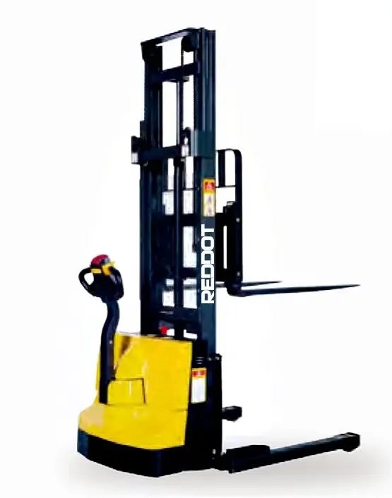 Walk Behind with 3m Lift Height Automatic Electric Pallet Stacker Forklift with Straddle Forks