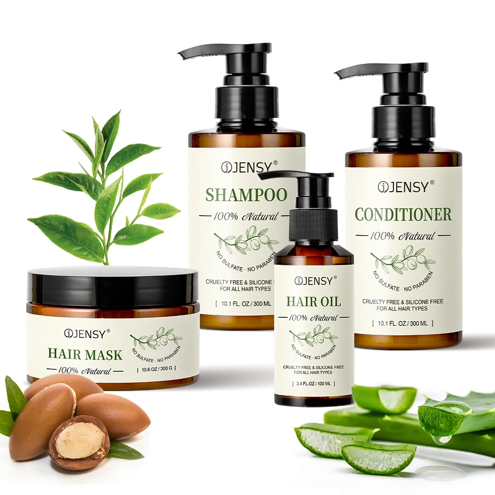 Шампунь с розмарином, биотин, коллагеновый кофеин, натуральный органический, без сульфата, масло для роста волос, набор шампуней и кондиционеров