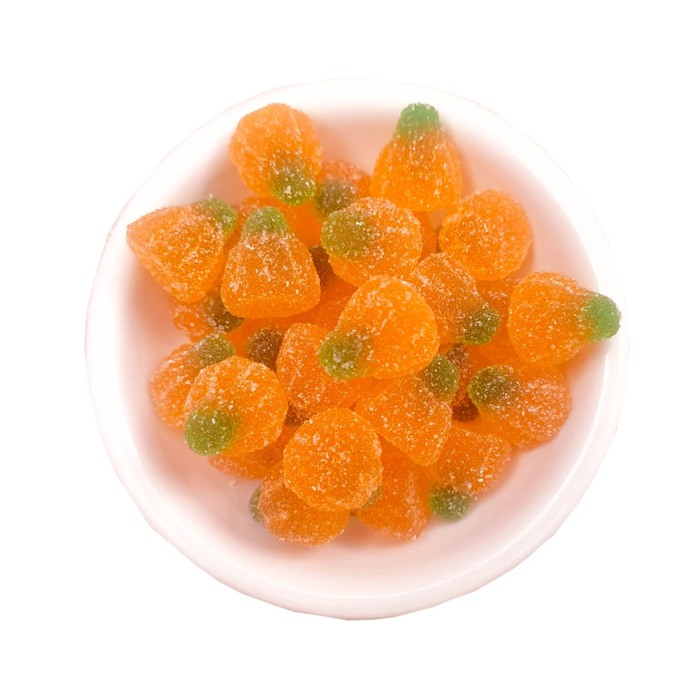 Wholesale gelatin and starch candy Seasonal Halloween series  pumpkin  shape gummy candy for kids