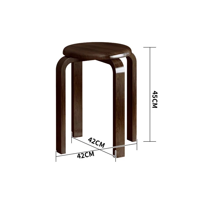 Solid wood round stool household low stool wooden stool.