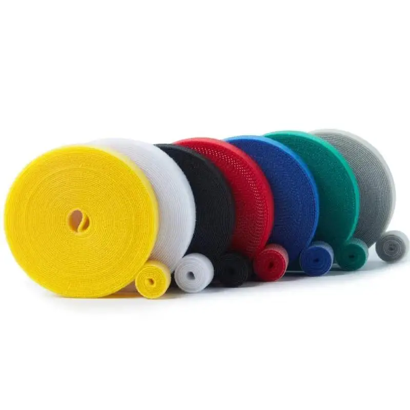 Fastener hooks and loop tie Tape Velcroes Elastic straps with custom cable buckles for binding adjustable and reusable Velcroes