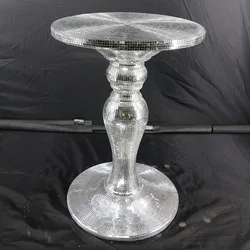 Two Size Glass Fiberglass Furniture Pedestal Plant Stand Round End Table