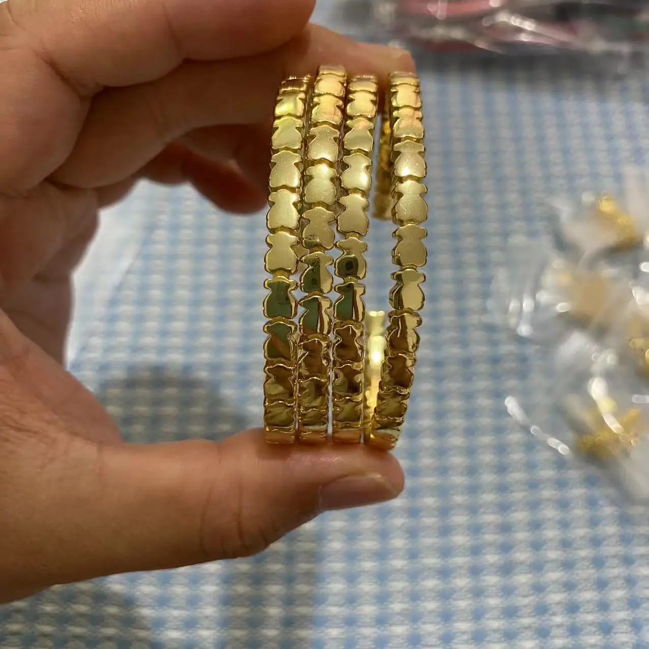 High quality hotsell 925 sterling silver spain bear touses bracelets 18k gold plated touses jewelry 925