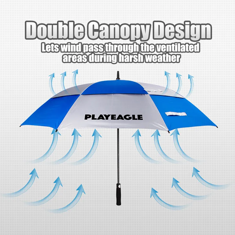 PLAYEAGLE Large 2-layer Golf Umbrellas  Good Wind Resistance Semi-automatic Umbrella