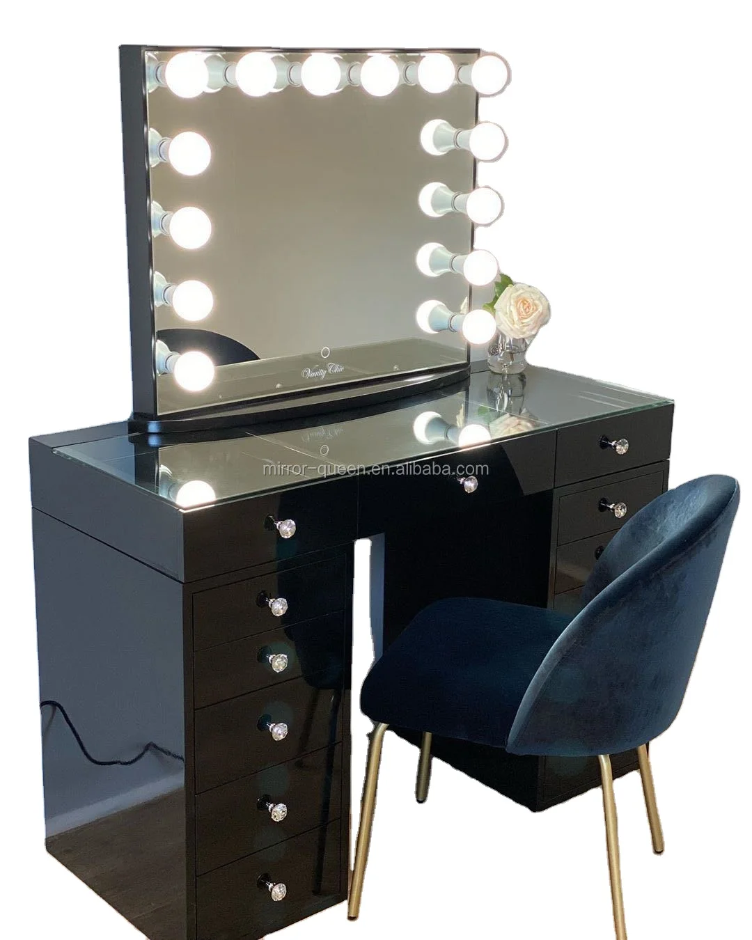 Makeup Dressing Table With Led Mirror with Drawers Bedroom High quality made by melamine osb board not cheap particle board
