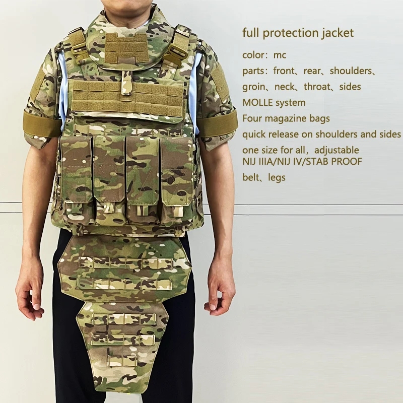 Tactical Armor Vest Full Body Coverage Protective Breathable Multicam  Molle Vest Plate Carrier