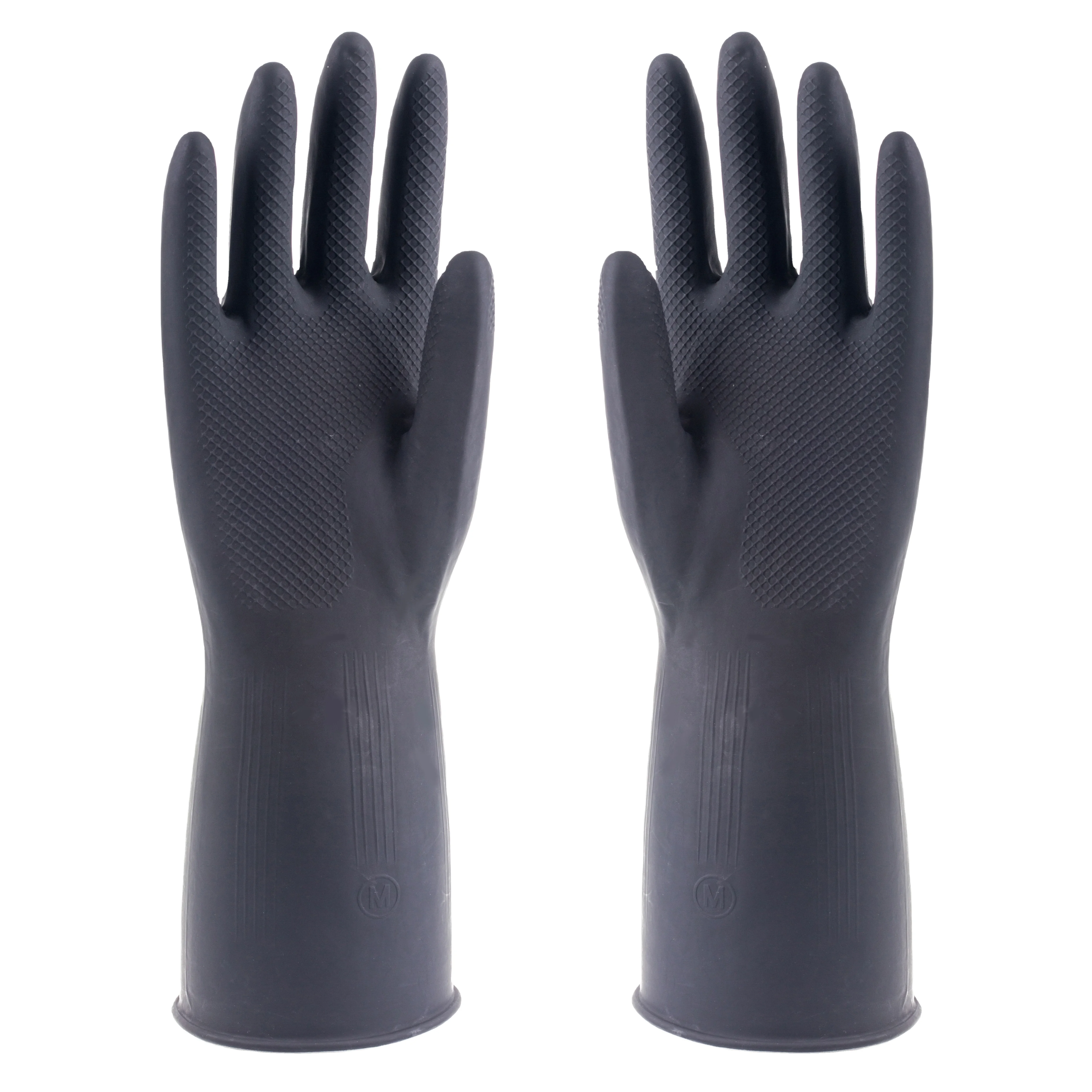 Black Smooth Chemical-resistant Palm Heavy Duty Industrial Builder Latex/ Rubber Glove Latex Anti-slip,water Proof 2-3 Years
