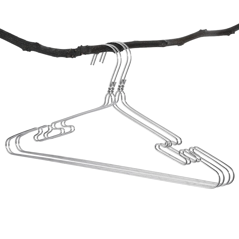 Wholesale Classic Grooved Silver Iron Hanger Heavy Duty Single Tier Clothes Hanging Rack with Coat Hooks for Display