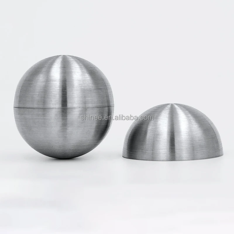 Customized brushed finish satin surface Hollow Core stainless steel half sphere 40mm 45mm 50mm hemisphere