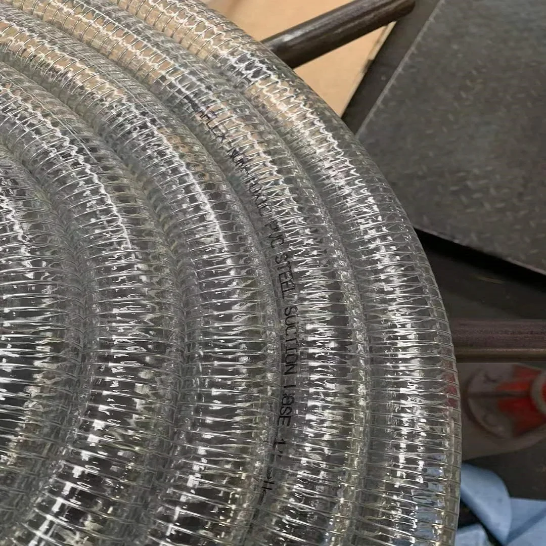 Good chemical resistance PVC steel wire hose reinforced hose pipe with spring for air and water supply lines