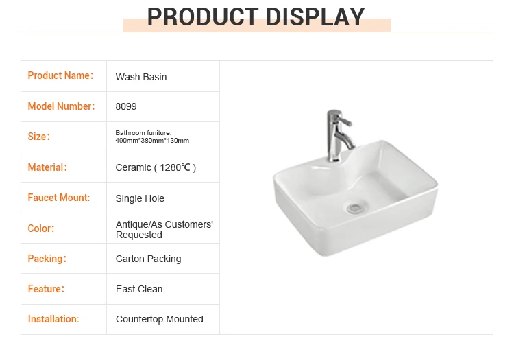 Easy cleaning single hole multicolor glass drill surface rectangular luxury ceramic bathroom countertop sink