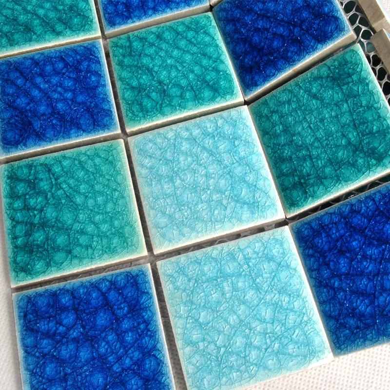 2021 cracked ice glaze blue mosaic pool tile wall tiles price in malaysia