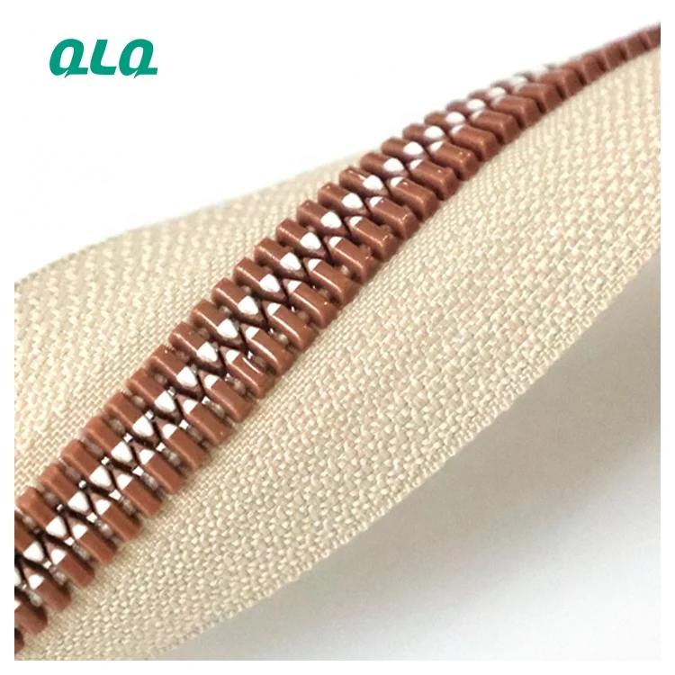 
Delrin long chain zipper Plastic zipper rolls with lacqured color for garment and Bag 