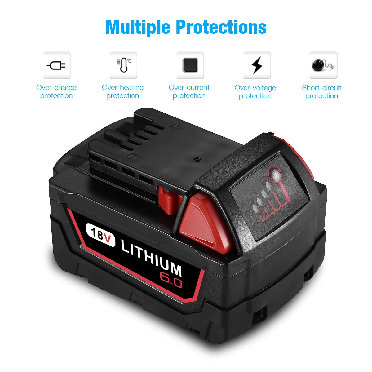  Power Tools 6000mAh High Capacity Lithium-Ion Battery For Replacement Batter Tool