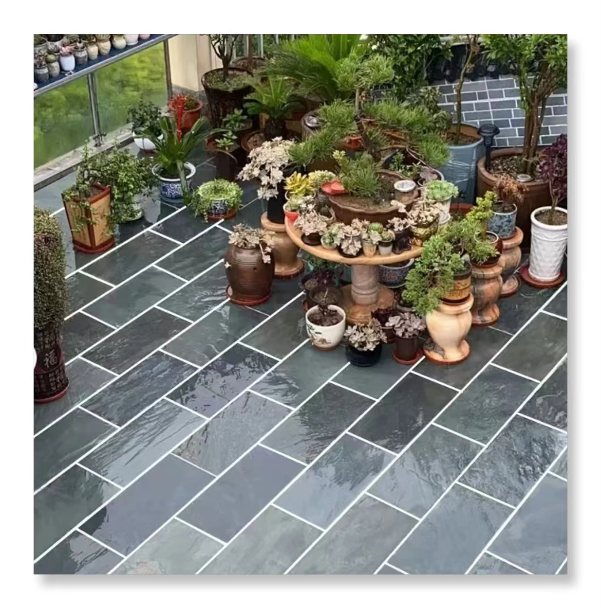 High quality factory hot selling natural black yellow beige sandstone outdoor floor tile paving marble