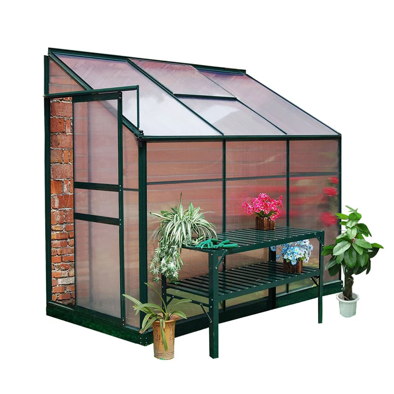 2.4 square meter UV coating polycarbonate sheet lean-to garden