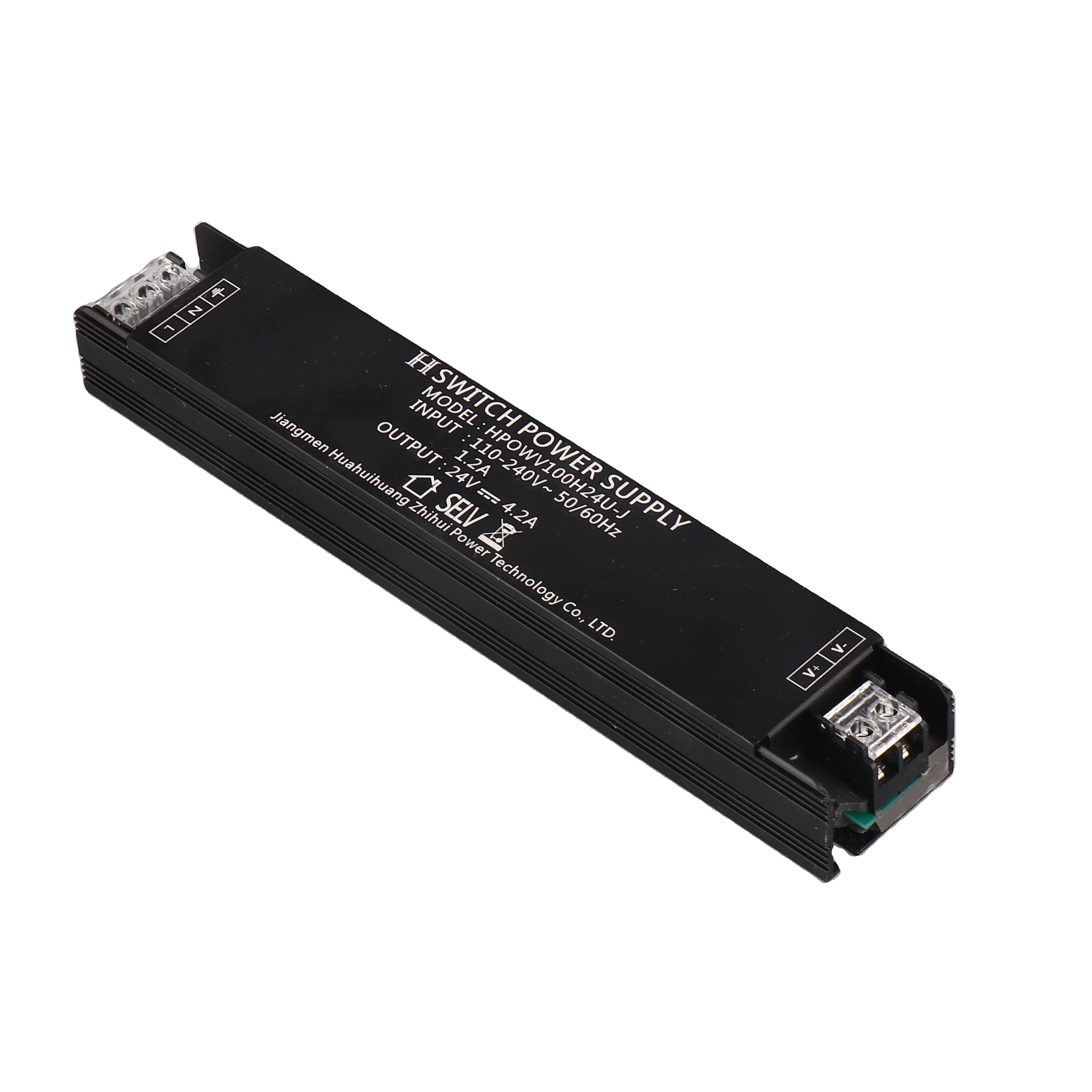 Высокий PF 110-240VAC вход 12V 24V импульсный источник питания CV светодиодный драйвер с одним выходом 60W 100W Переключатель Драйвер для Бразилии