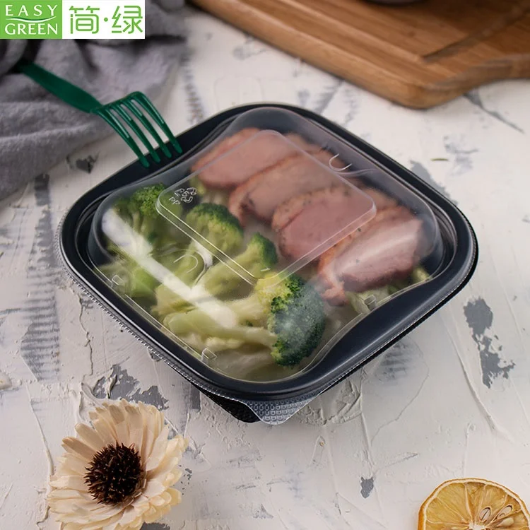 
Disposable OEM restaurant take away plastic pp microwavable food container with lid 