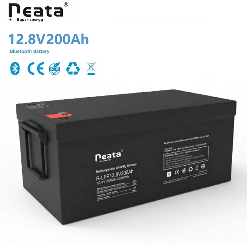 Neata Smart Bluetooth LiFePO4 12 В 200AH литий-ионный аккумулятор с управлением через приложение для мобильного телефона