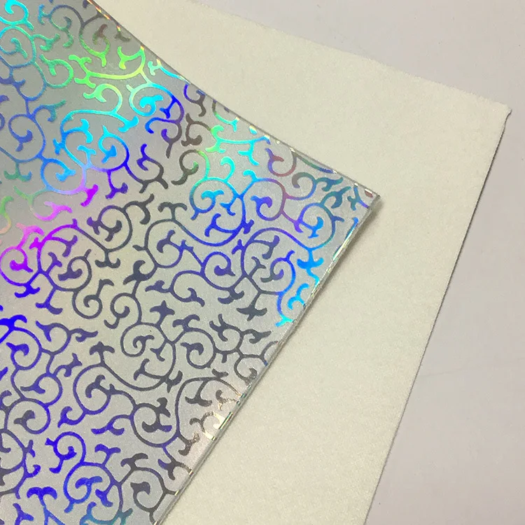 Holographic Colorful Laser Vine Pattern Leather Luxury Faux Leather For Metal Mirror Handbag Case