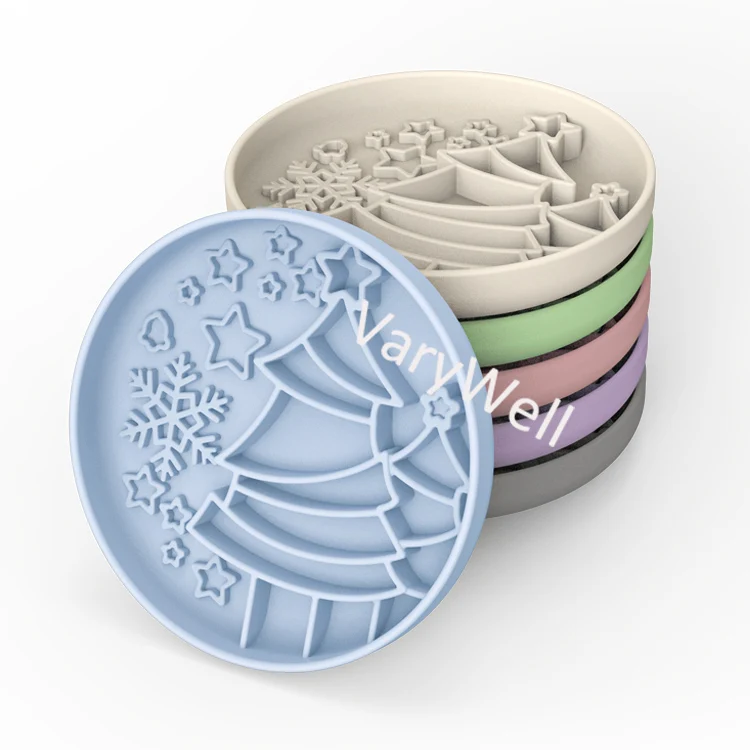 Customize Engrave logo Wall Amount Suction Cups Sky Blue Non-slip Lick Dish Slow Dog Feeding Mat Dog Paradise Silicone Lick