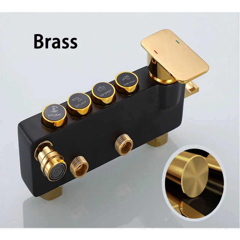 Black Gold Bathroom sets thermostatic shower mixer bathroom and Thermostatic shower System faucets Bathroom Shower head Set