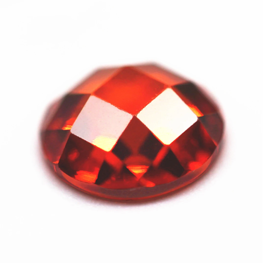 3MM-12MM 5A Round Flat Back Rose Cut Cubic Zirconia Stone Checkered Cutting Board Loose Gems Synthetic Single Grid CZ Stones