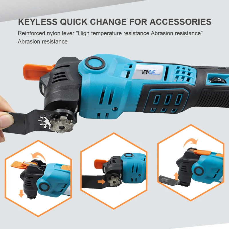 Newone Cordless Quick-release Oscillating Tool Anti-Vibration Compatible for MAKITA  18V Battery And Charge Electric Trimmer