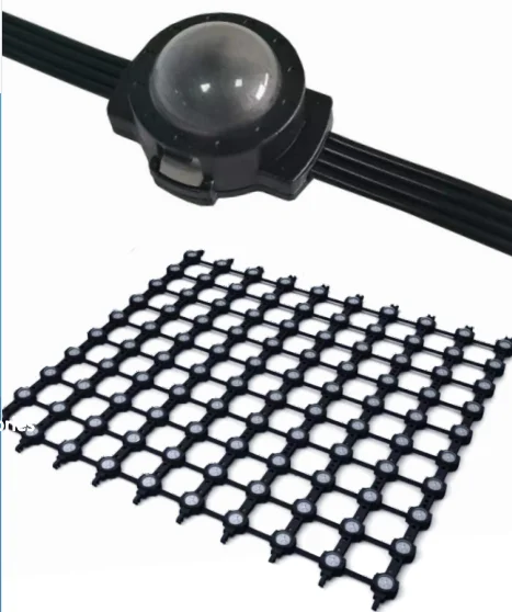 Led Grid Mesh Screen Led Media Facade P40 P50 P55 P80 P100 Pixel Dot Mesh Facade Display DC12v led pixel dot lighting