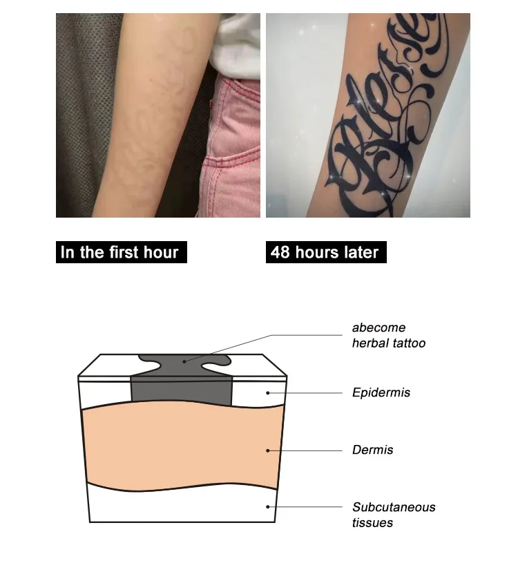 Matte blue semi-permanent fashion finger tattoo sticker for women juice inkbox long lasting 15 days realistic back temporary tat