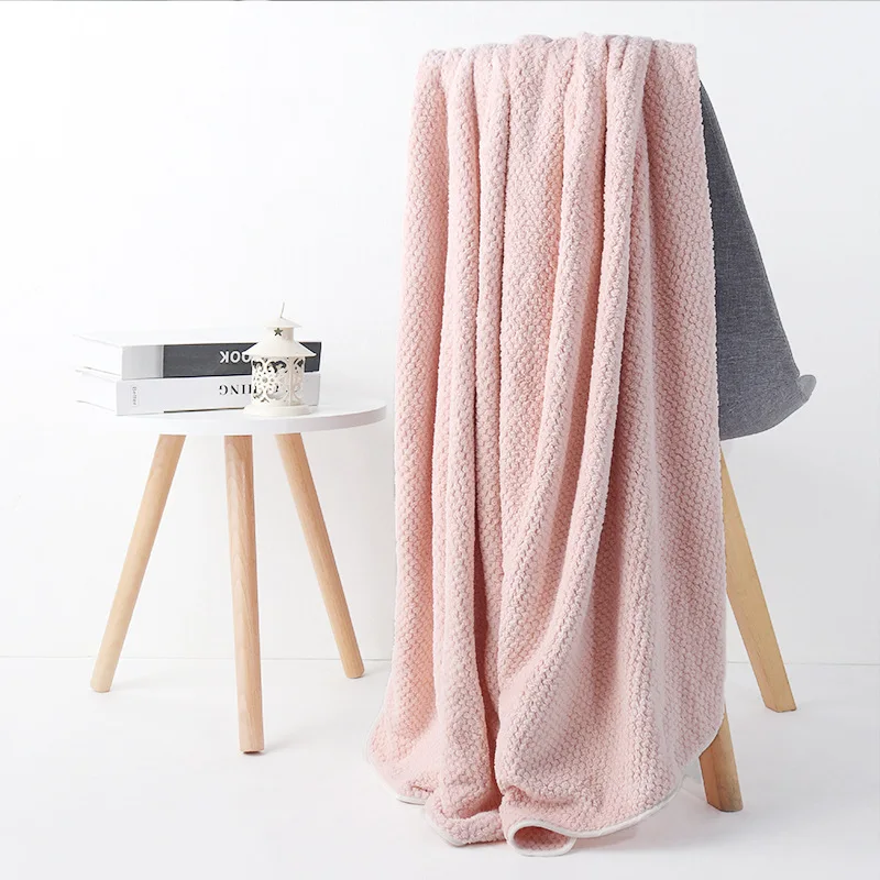 Soft cozy Warm Decorative Flannel Cotton Coral  Fleece Water Absorbent Bed Home Use Throw Blanket