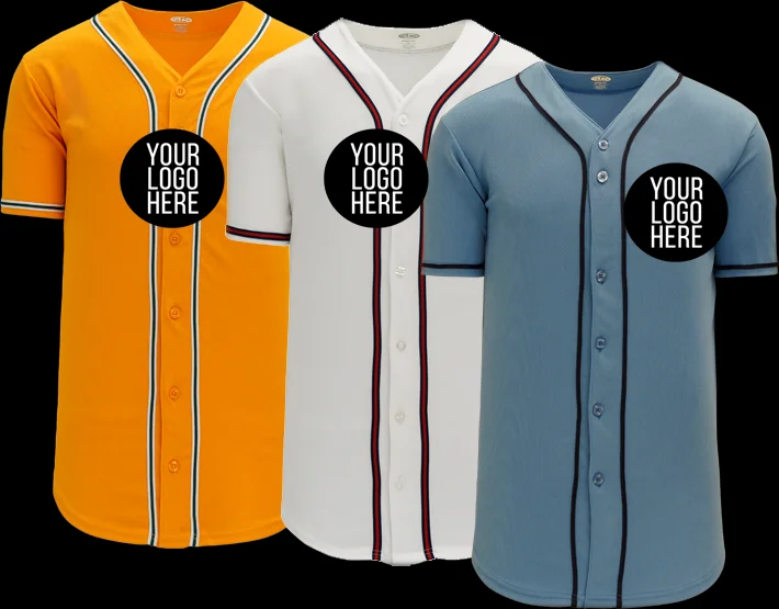 Baseball Jersey Blank V Neck 100% Polyester Custom Logo Customized Design
