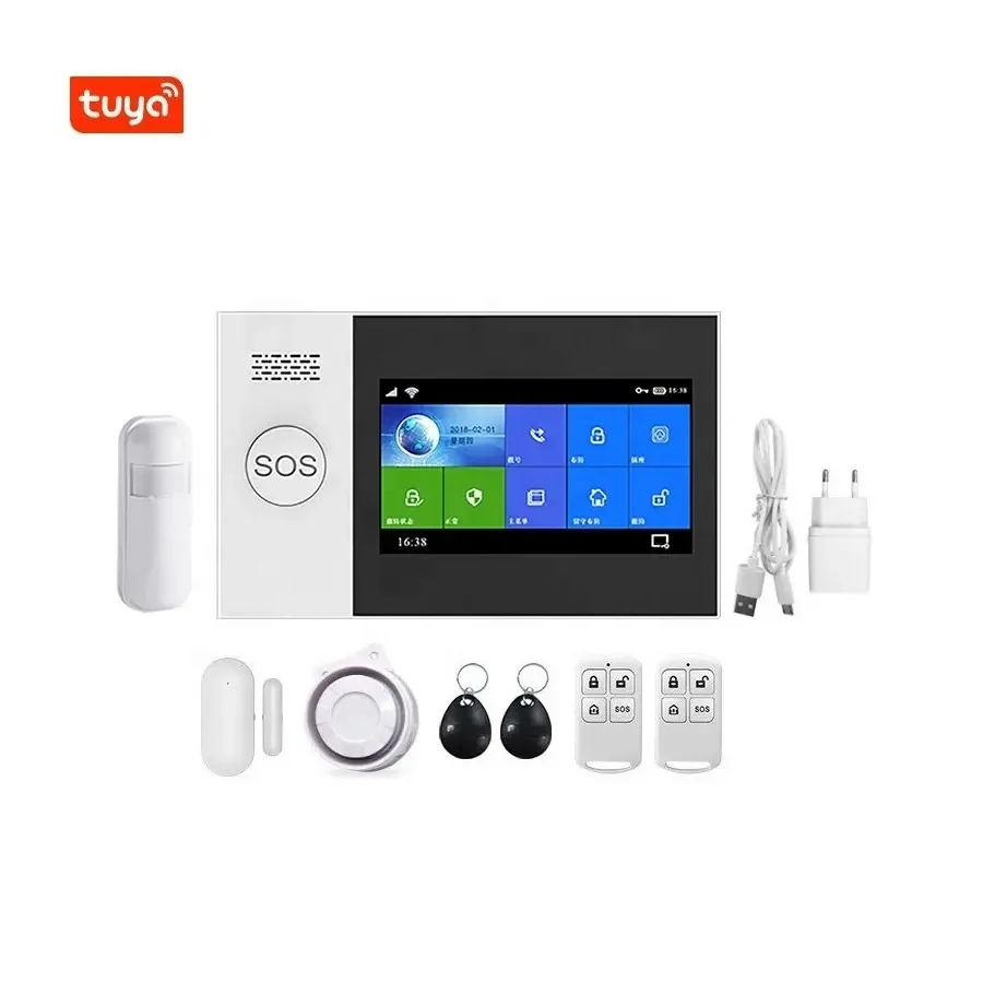 Home intelligent anti-theft WIFI GSM wireless alarm sensor RFID Tuya application remote control Home Security Alarms