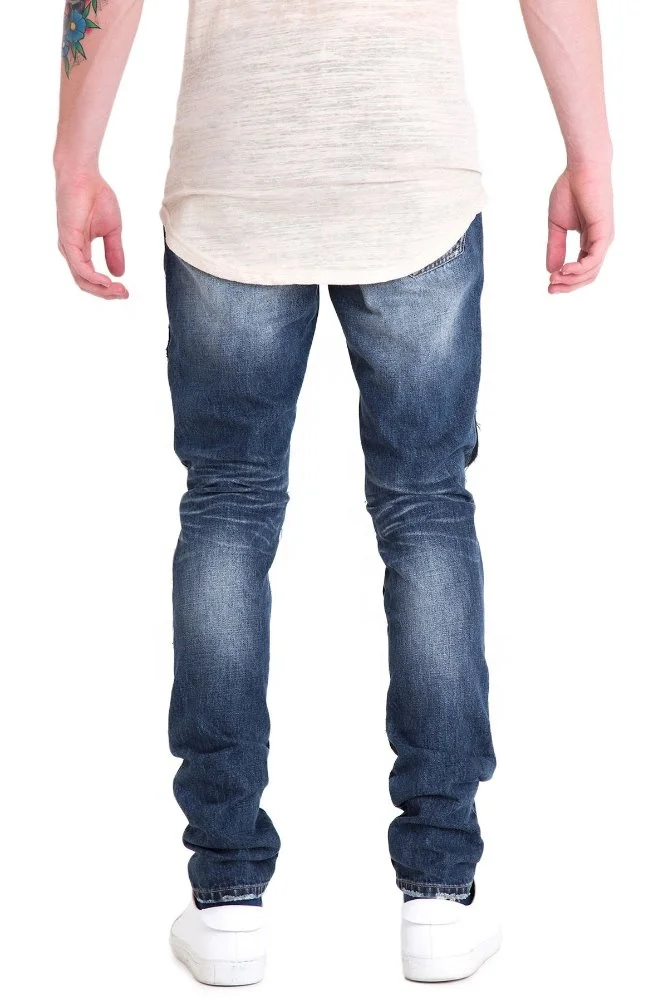Lotfeel  OEM custom high quality ripped slim fit man cotton heavy washing denim japanese selvedge denim jeans man