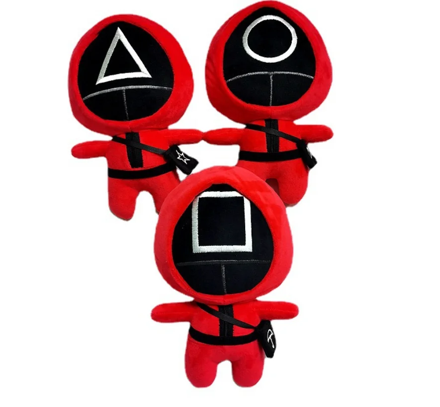 Корейский ТВ-сериал игра кальмар плюшевые игрушки оптом персонажи мультфильмов украшения мягкие игрушки красный человек Мягкие игрушки игра кальмар плюшевые игрушки
