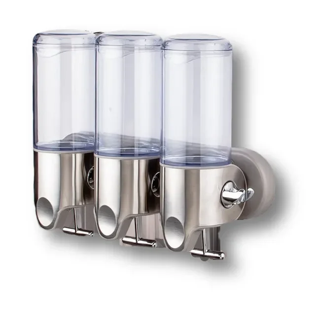 Dispenser 3 in 1 Chamber Clear Wall Mounted Bathroom Shower Pump Dispenser