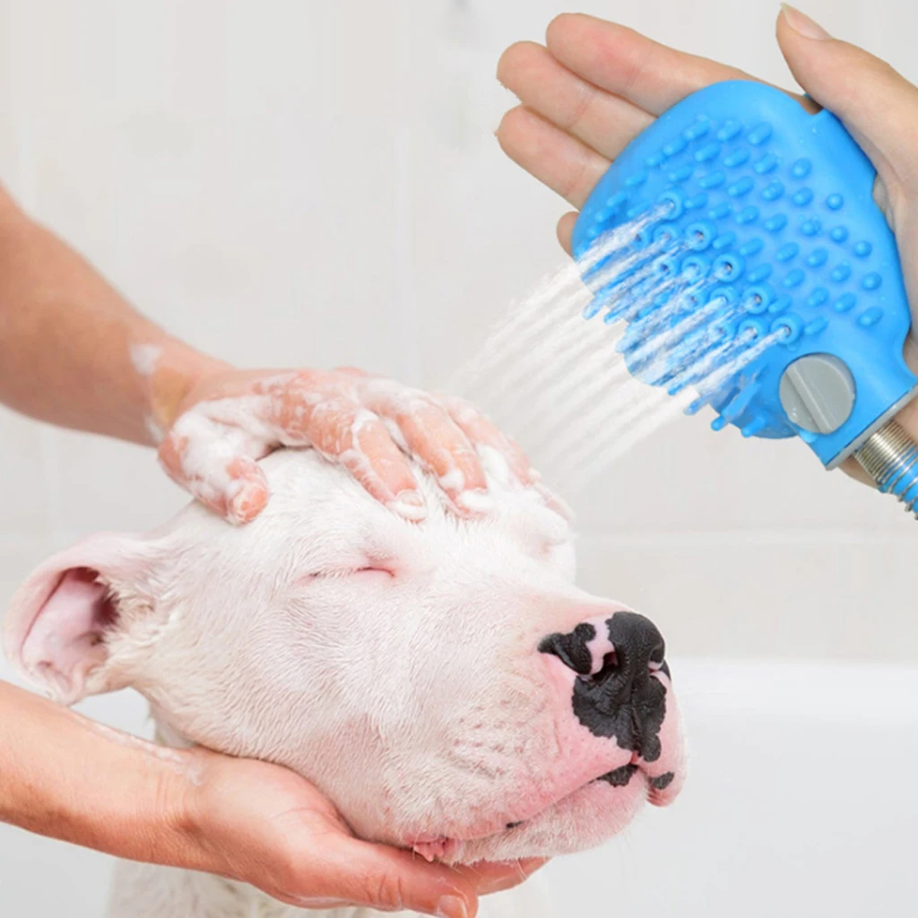 
Silicone Pet Bathing Scrubber Massage Brush Tool Dog Washing Grooming Bath Sprayer Pet Bathing Shower 