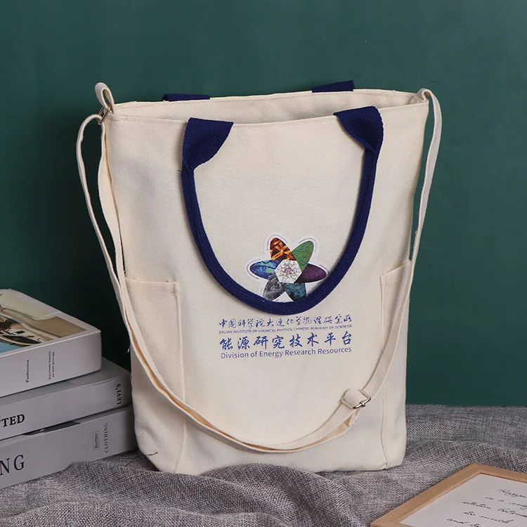 Custom Printing Canvas Tote Bag Beach with Colored Trim Outlines Canvas Tote Bags Wholesale Canada