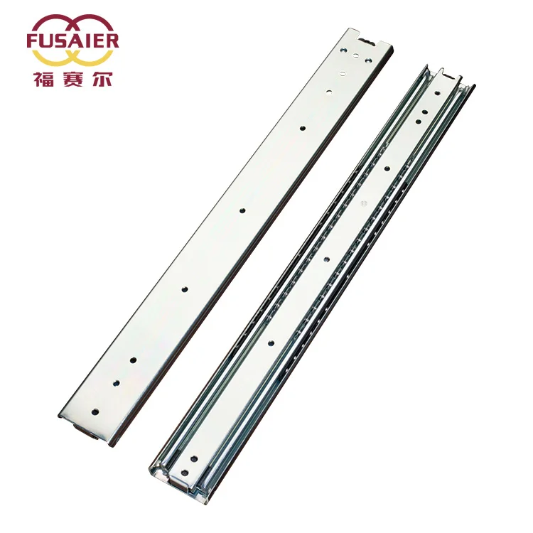 Furniture hardware 51mm full extension heavy duty 70kg capacity steel ball bearing telescopic drawer slides