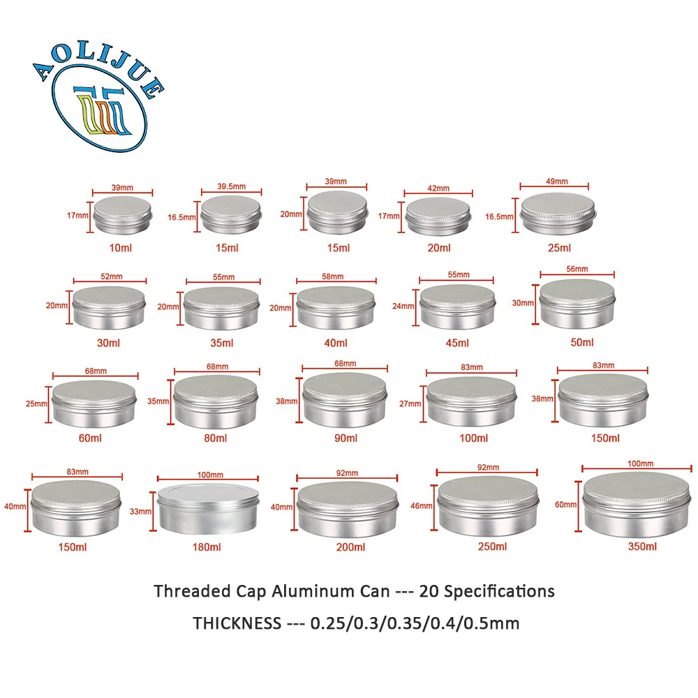 Wholesale Manufacture 60ml 80ml Aluminum Jar In Stock Silver Round Metal Aluminum Tin Containers Screw Top Lipstick Cosmetic Tin