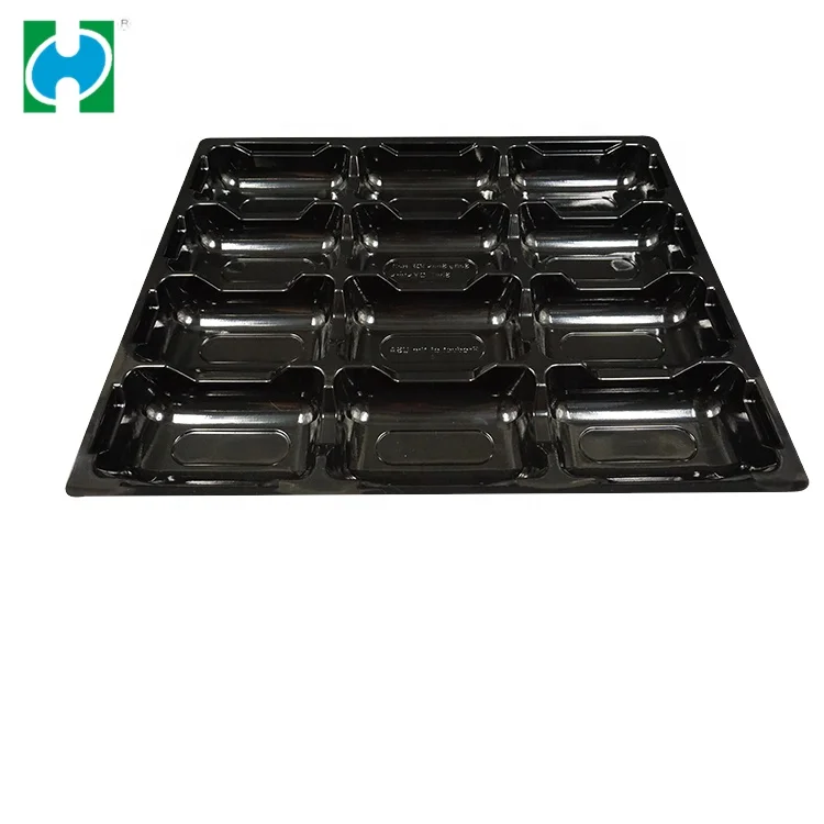 Черный пластиковый лоток для устриц из полипропилена, 12 упаковок с OEM-обслуживанием