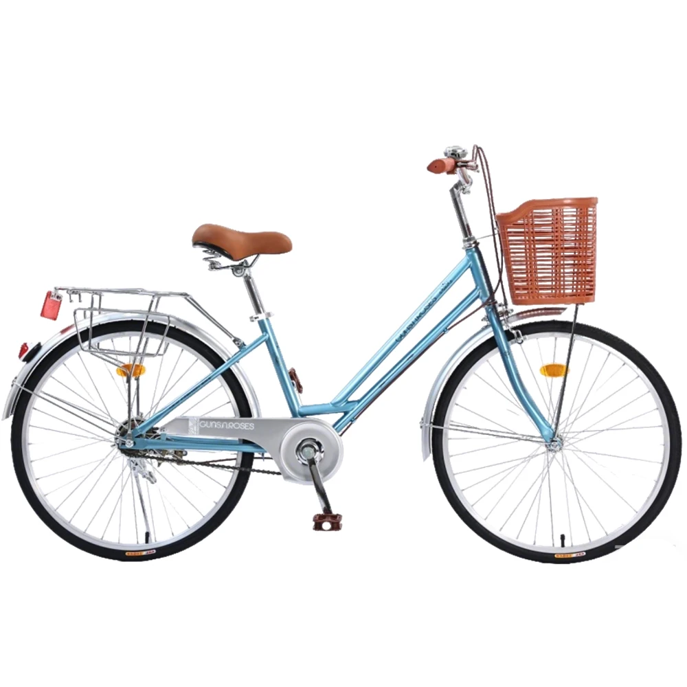 Classic Bike Bicycles 26 Inch Single Speed Ladies Bike High Carbon Steel Frame City Bike for Women