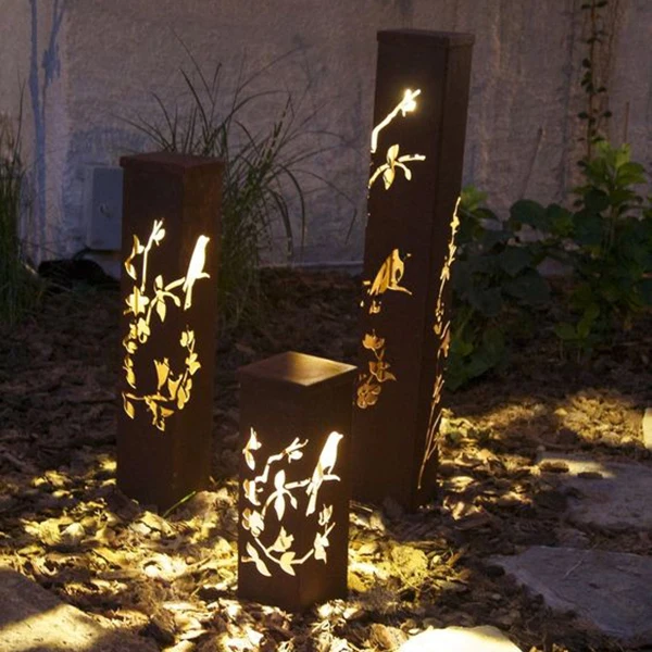 corten steel lamp post solar led steel post lamp,Corten steel lamp post