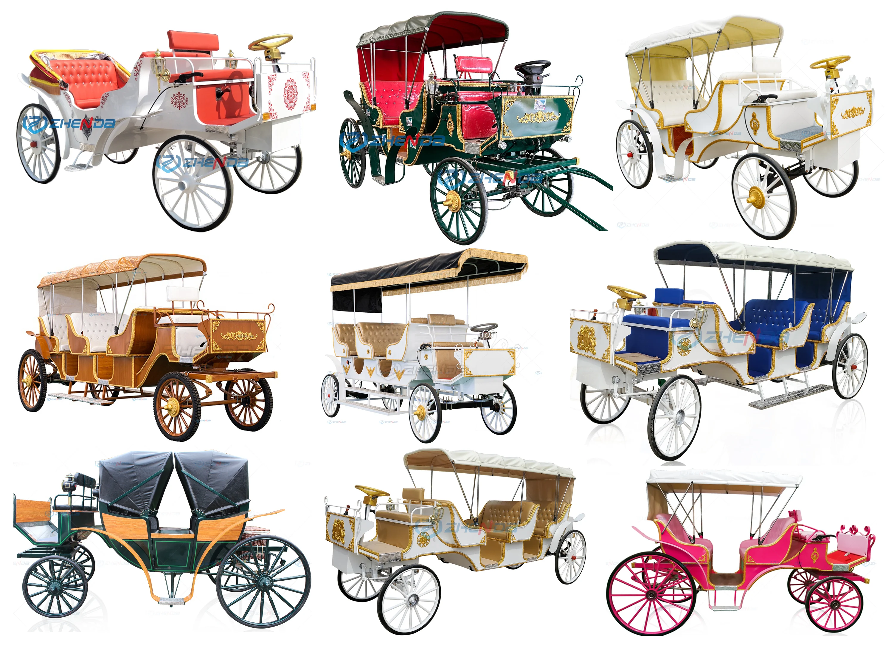 Special Transportation Customized Wedding Horse-drawn Carriage Elegant Exquisite / High-quality Sightseeing Horse