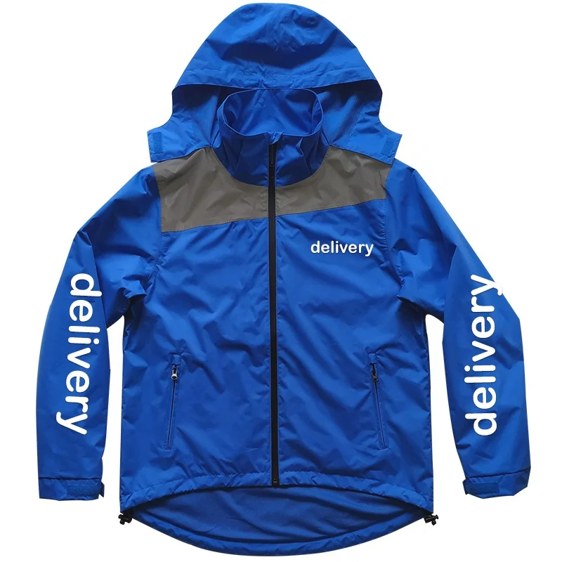 China Factory Direct Bespoke Food Delivery Uniforms for Rider Waterproof Cycling Jacket Raincoat Custom Logo Label