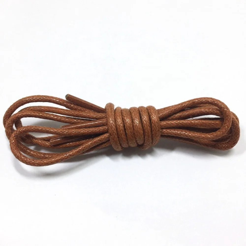 Wholesale round waxed shoe laces with available colors
