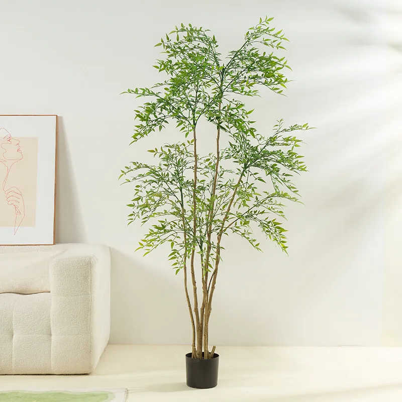 Simulation Green Plant Pot Large Nantian Bamboo Decoration artificial Tree Living Room Floor Decoration Pieces