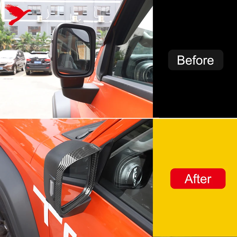 Car Exterior Accessories Side Door Rear View Mirror Frame Cover ABS 2PCS for GWM Tank 300 2020-2024